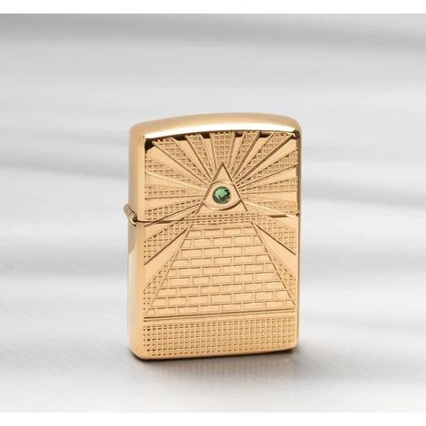 Engraved Zippo Lighter Eye of Providence – High Polish Brass Collectible | All-Seeing Eye Design –Made in USA