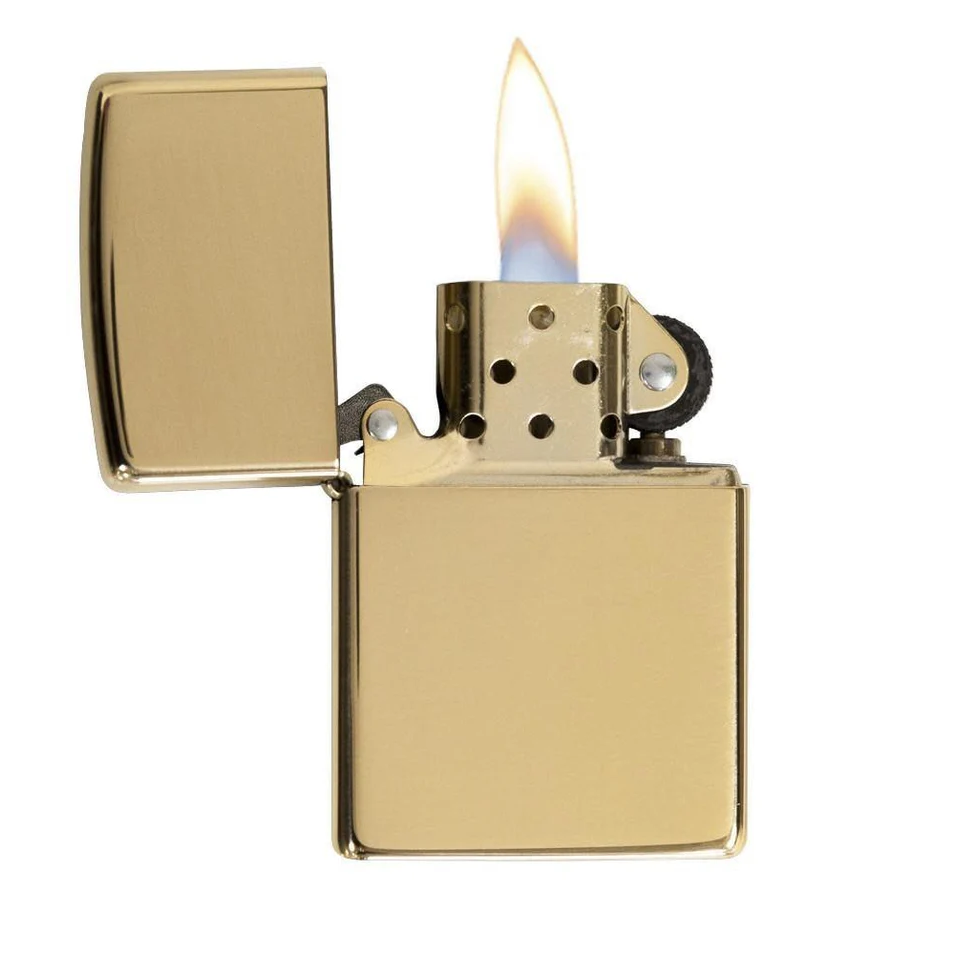 Custom High Polish Brass Zippo Lighter – Personalized Engraving with Name, Initials or Message | Gift-Ready