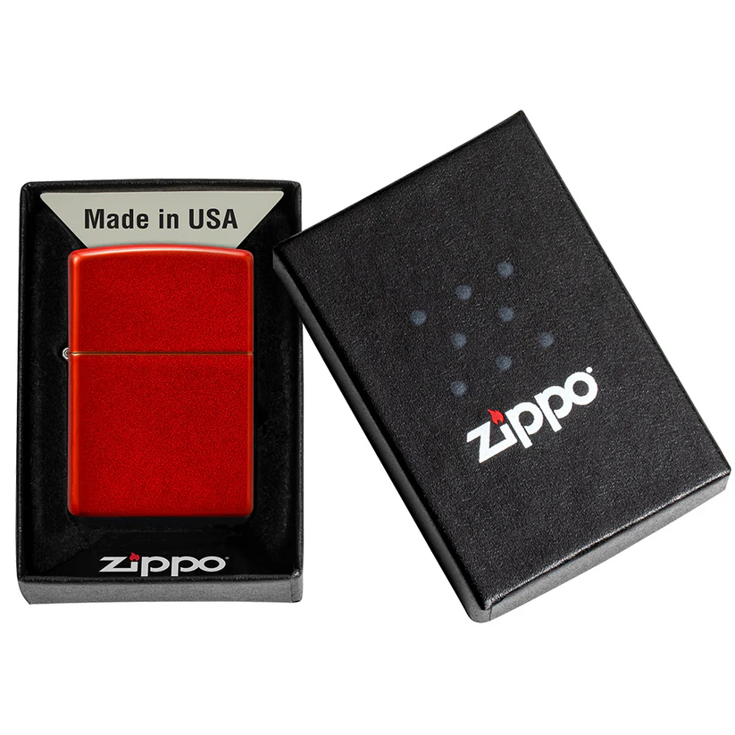 Custom Metallic Red Zippo Lighter – Engraved with Name, Date or Message | Anodized Finish