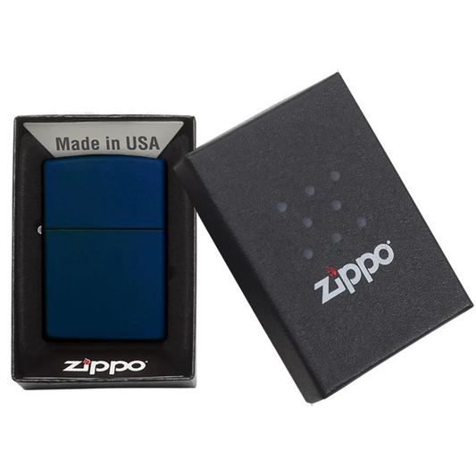Engraved Zippo Lighter – Navy Matte Finish | Personalized Gift for Him or Her – Made in USA