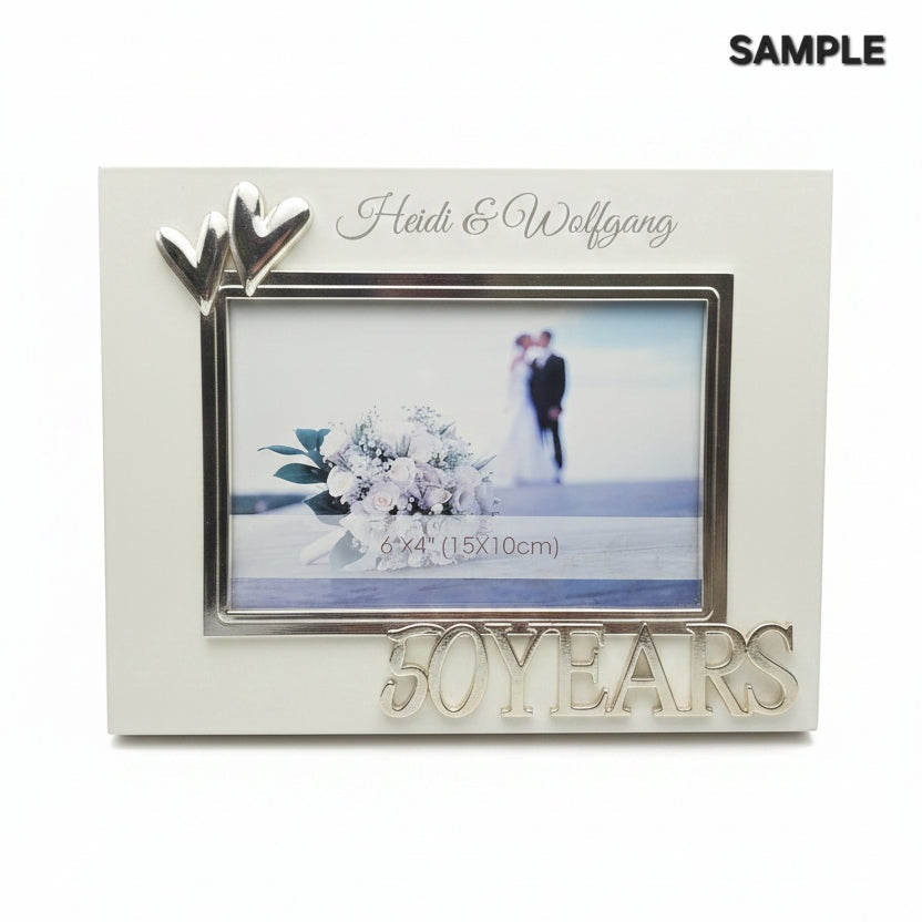 Personalized 50 Years Anniversary Photo Frame – Golden Wedding Frame | Engraved Gifts Toronto, Mississauga, Alberta, Winnipeg & Canada Engravables