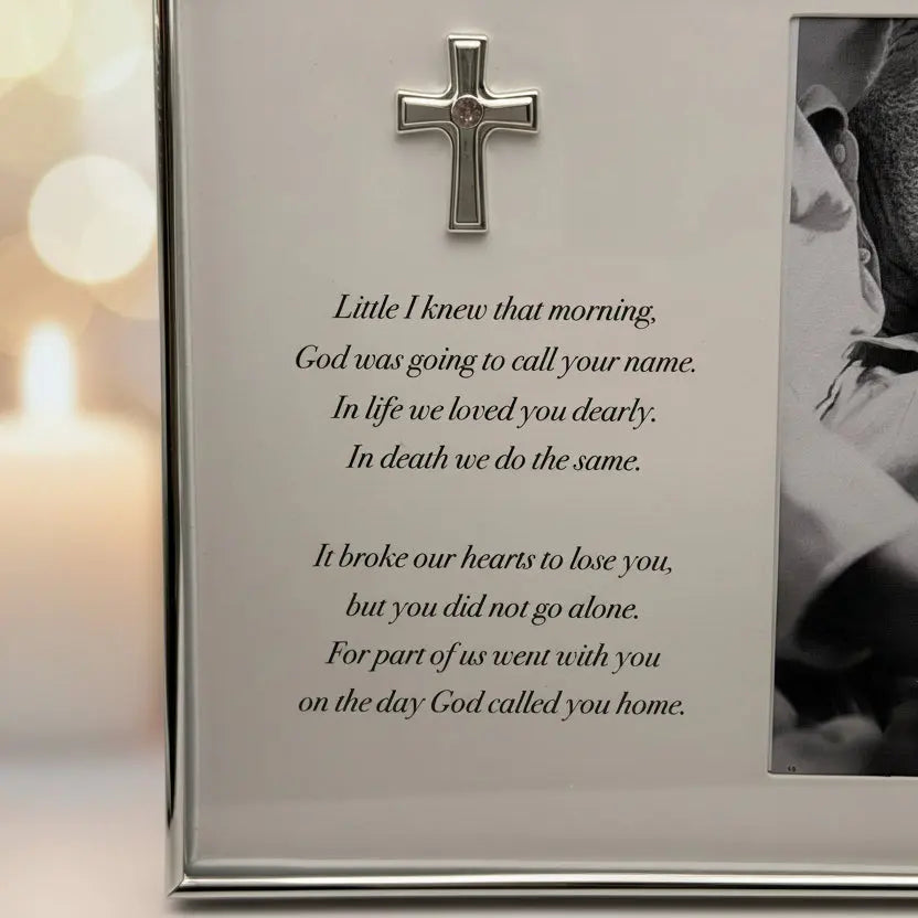 Personalized Memorial Frame with Cross – Custom Sympathy Photo Frame Canada Engravables