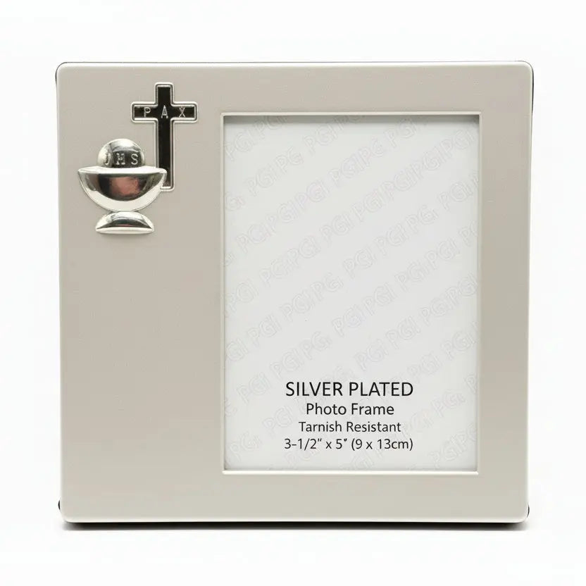 Communion & Confirmation Photo Frame – Cross Design (3.5” x 5”) Engravables