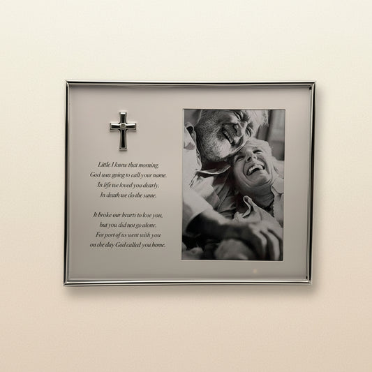 Personalized Memorial Frame with Cross – Custom Sympathy Photo Frame Canada