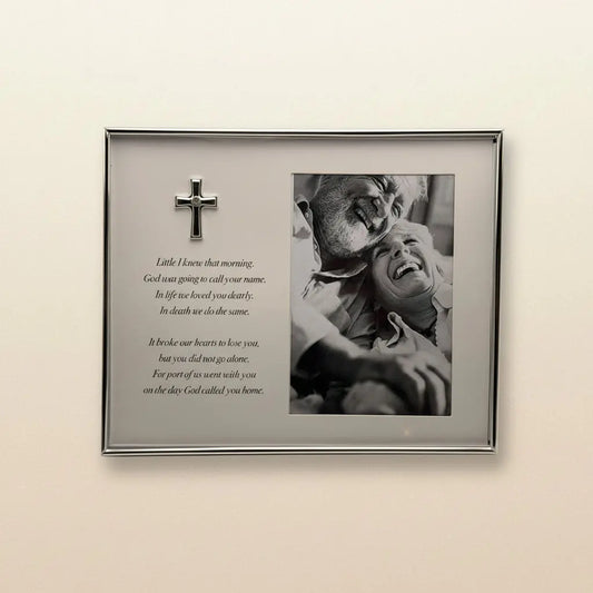 Personalized Memorial Frame with Cross – Custom Sympathy Photo Frame Canada Engravables