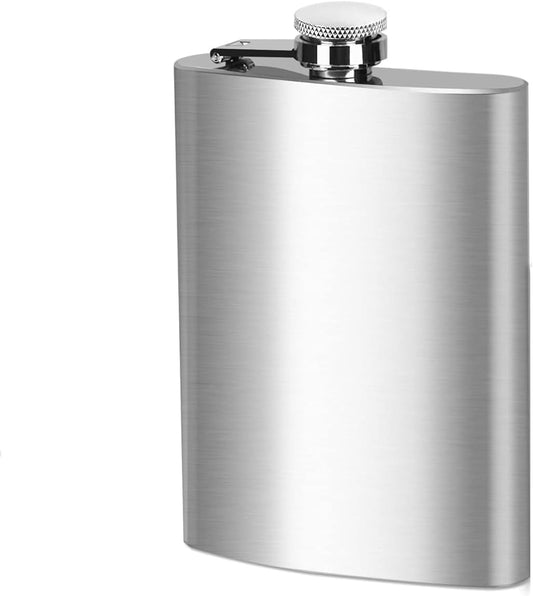Personalized Classic Polished Stainless Steel Flask – Custom Engraved Drinkware & Gift for Him