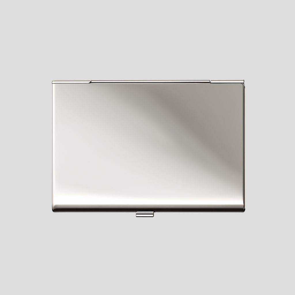 Engraved Card Holder Shiny Chrome Metal Card Holder