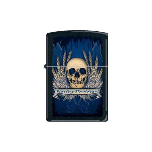 Engraved Harley Davidson Zippo Lighter – Skull & Wings Design | Personalized Gift Canada & USA