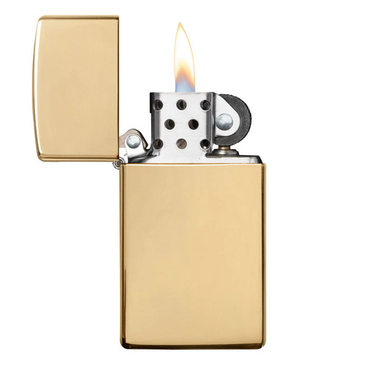 Engraved zippo lighter Slim High Polish Brass  – Personalized Engraved Gift for Him or Her | Custom Canada Lighter