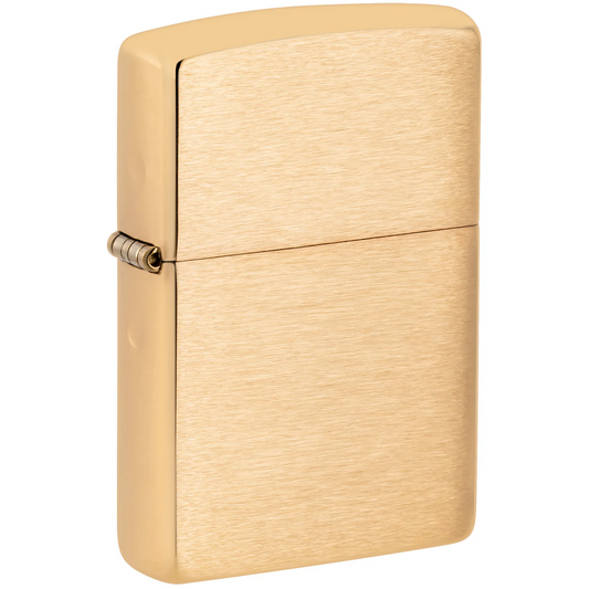 Custom Brushed Brass Zippo Lighter – Personalized Engraving with Name, Date or Message | Made in USA