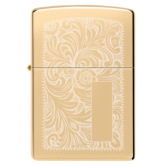Engraved Zippo Lighter Venetian – High Polish Brass | Custom Gift for Him or Her – Made in USA