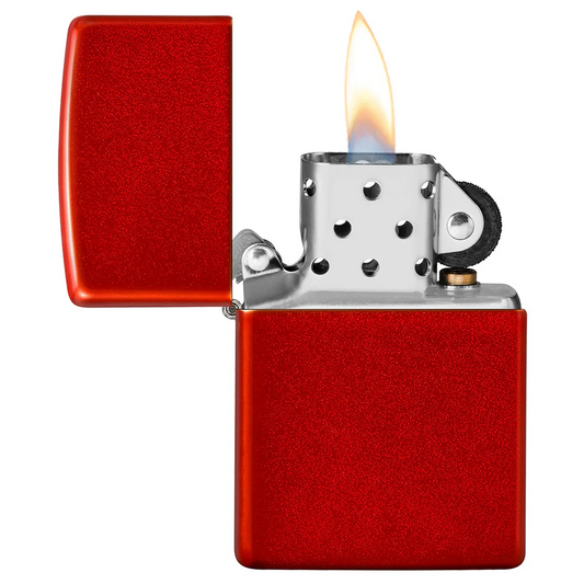 Custom Metallic Red Zippo Lighter – Engraved with Name, Date or Message | Anodized Finish