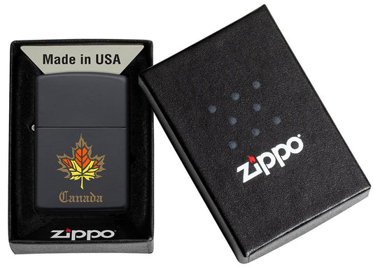 Engraved Black Zippo Canada Flag Lighter – Personalized Canadian Gift in Canada
