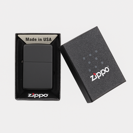 Custom Engraved Matte Black Zippo Lighter – Personalized with Name, Date or Message