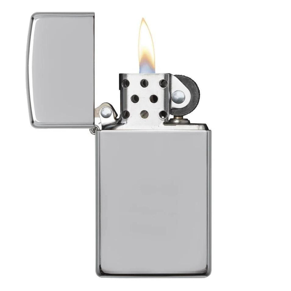 Custom Engraved Slim Zippo – High Polish Chrome | Personalized Gift for Her or Him (Canada)