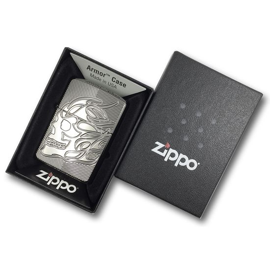 Zippo skull engraved