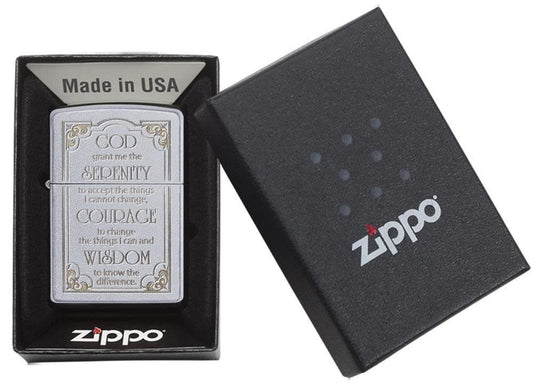 Engraved Zippo Lighter – Serenity Prayer Design | Personalized Zippo Canada & USA | Custom Engraving Toronto & Mississauga