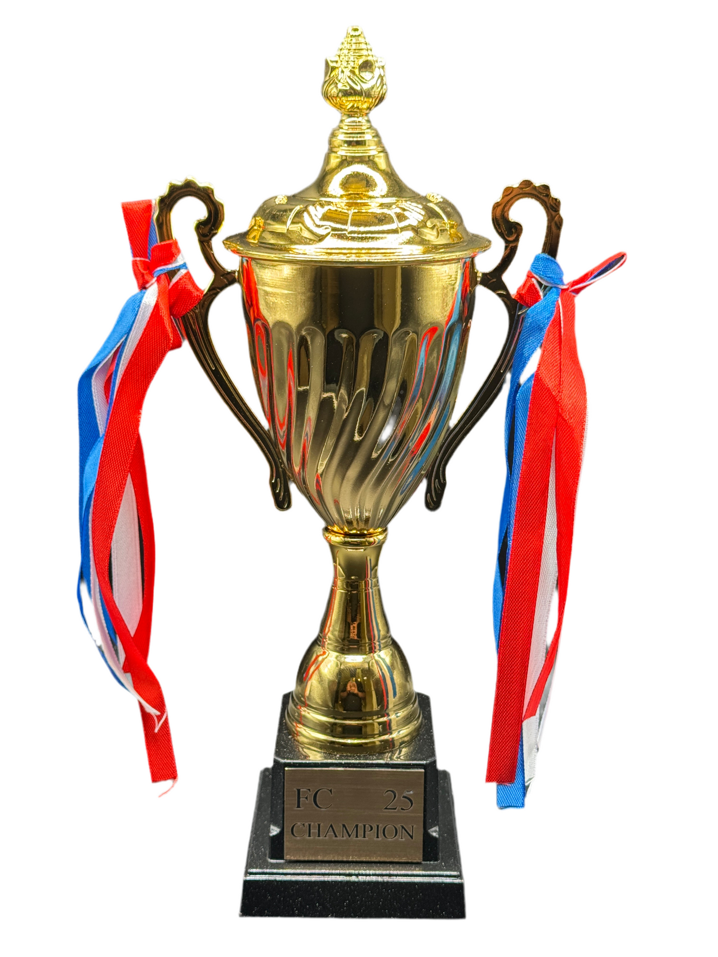 Engraved Trophy Cup with Ribbons – Custom Gold Award Canada