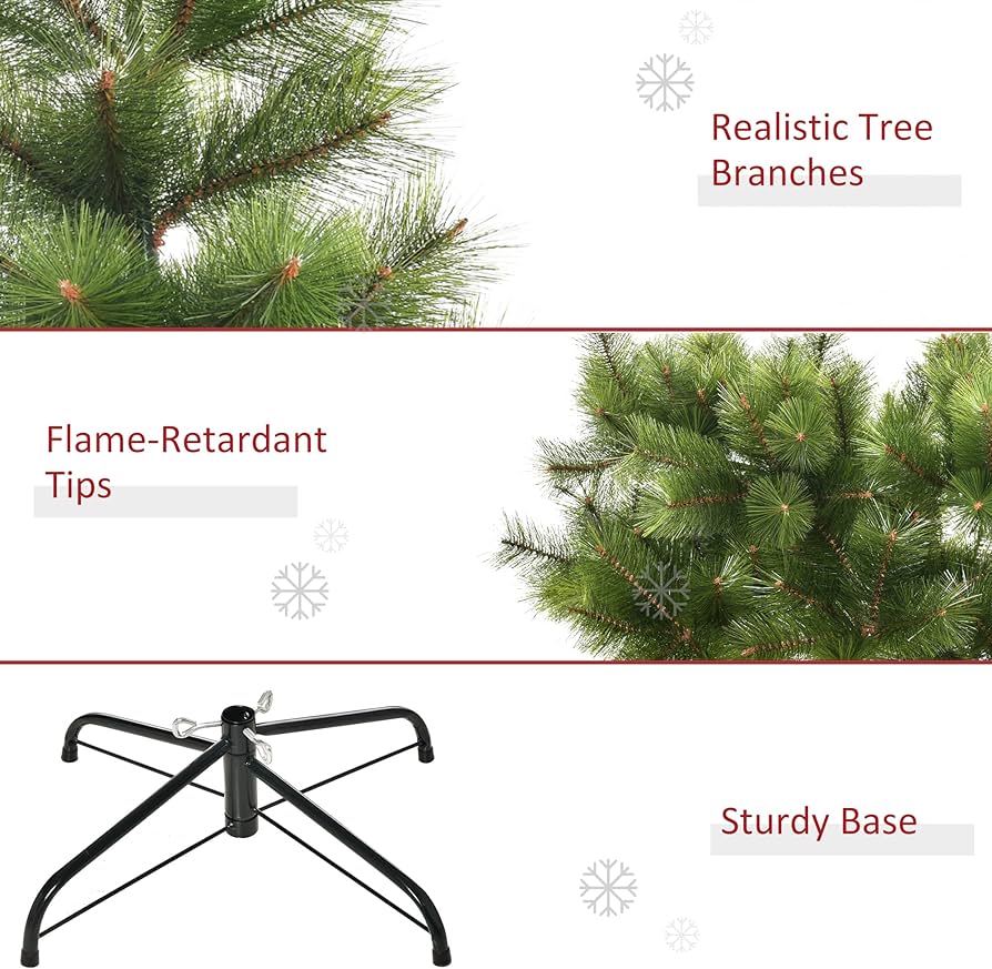 6-Foot Artificial Christmas Tree with Lights Included | Full Holiday Tree | Perfect for Home & Office Décor