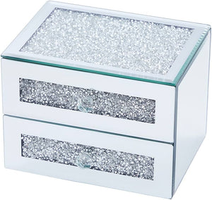 Christmas Gifts – Mirrored Jewelry Box with 2 Drawers | Elegant Jewelry Organizer & Gift for Her Canada Engravables - thumbnail 1