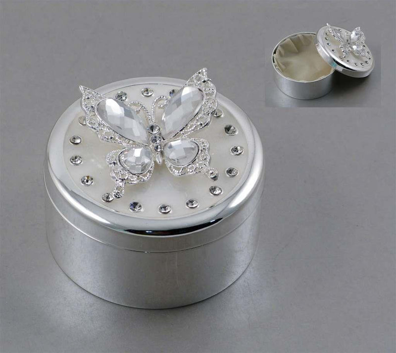 Personalized Silver Butterfly Jewellery Box – Custom Engraved Keepsake Gift Engravables