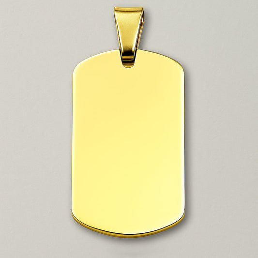 Engraved Gold-Plated Engravable Dog Tag Pendant