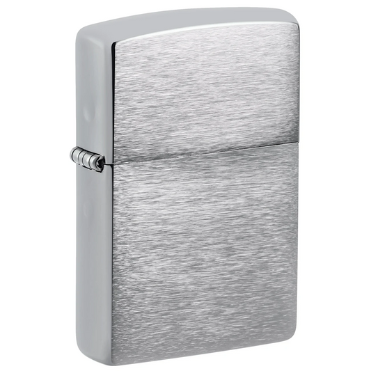 Custom Armor Brushed Chrome Zippo Lighter – Personalized Engraving | Heavyweight Windproof Lighter