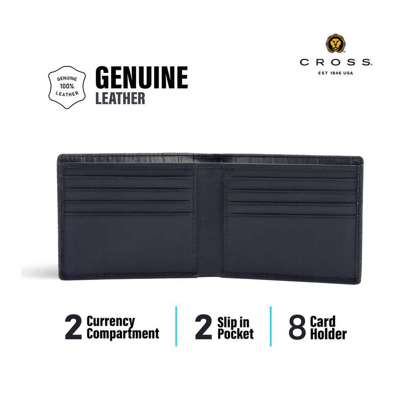 Personalized Leather Wallet for Men| Genuine Leather Cross Wallet | Custom Engraved Gift Canada Engravables