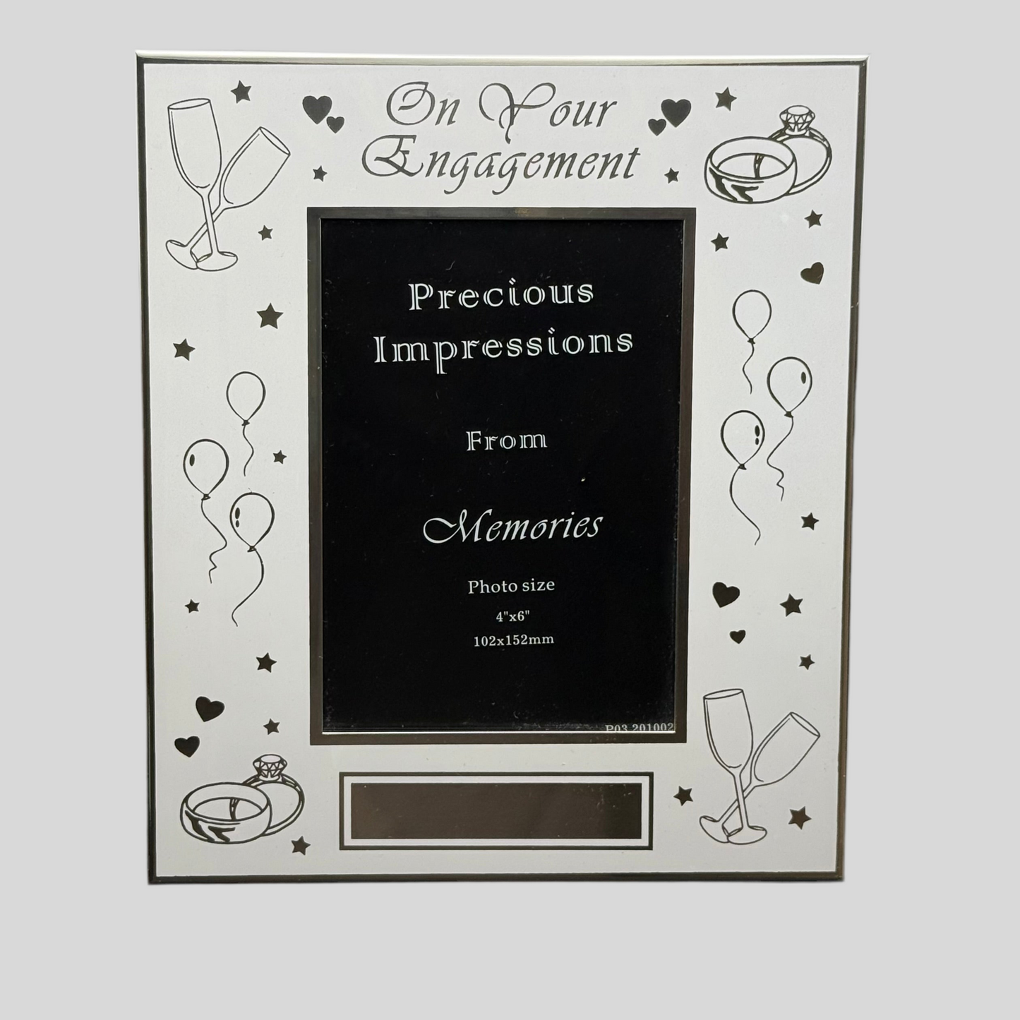 Custom engraved engagement photo frame for a 4x6 picture. Ships across Canada—Toronto, Vancouver, Calgary, Montreal, Ottawa & more.