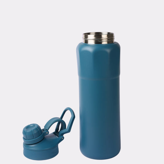 Personalized Teal Sports Water Bottle – Custom Engraved Matte 1L BPA-Free Gym Bottle with Handle Clip