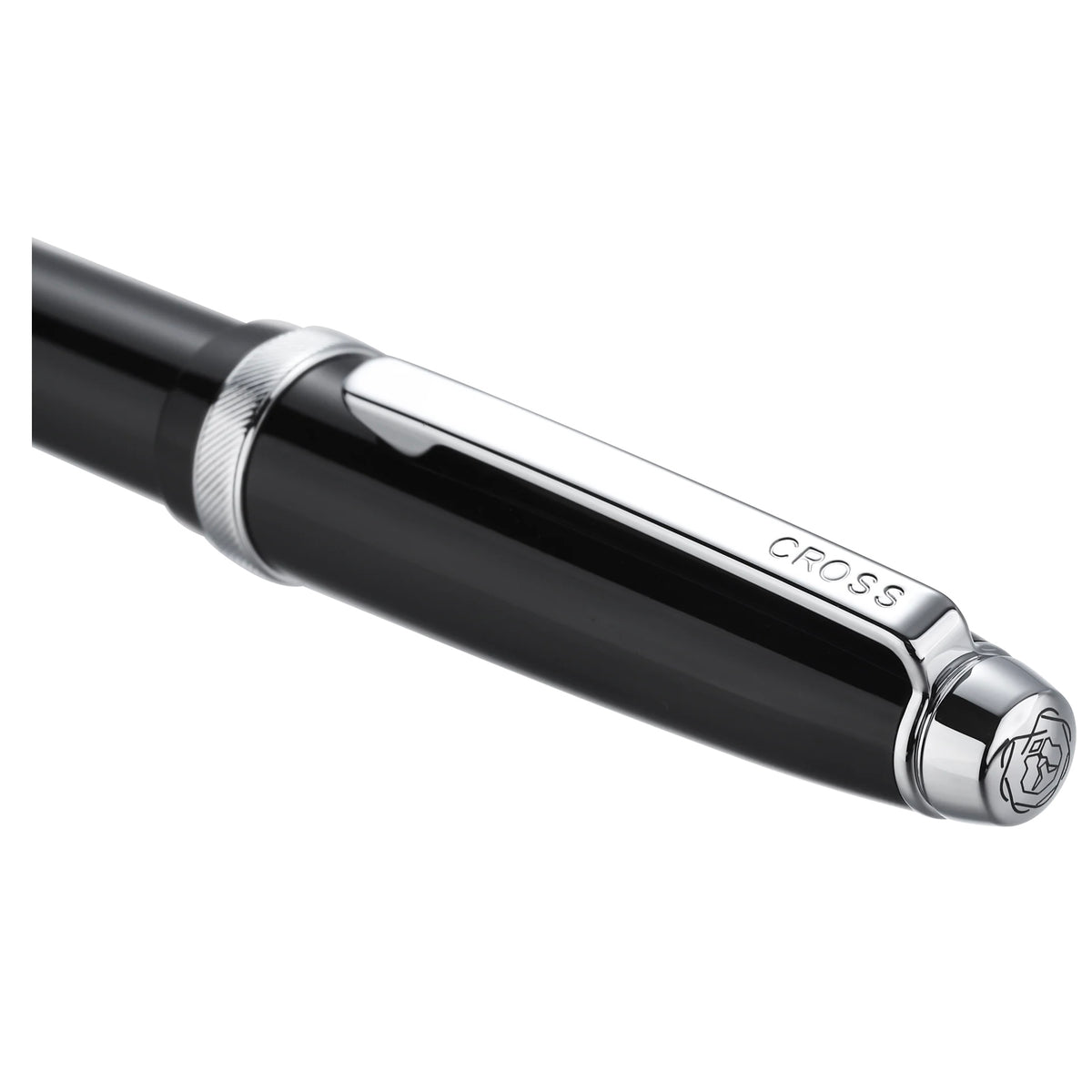 Cross Engraved Fountain Pen – Custom Black Chrome Luxury Gift Pen in Branded Box Engravables