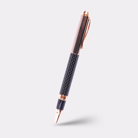 Engraved Carbon Fiber Pen with Rose Gold – Premium Personalized Gift for Executives