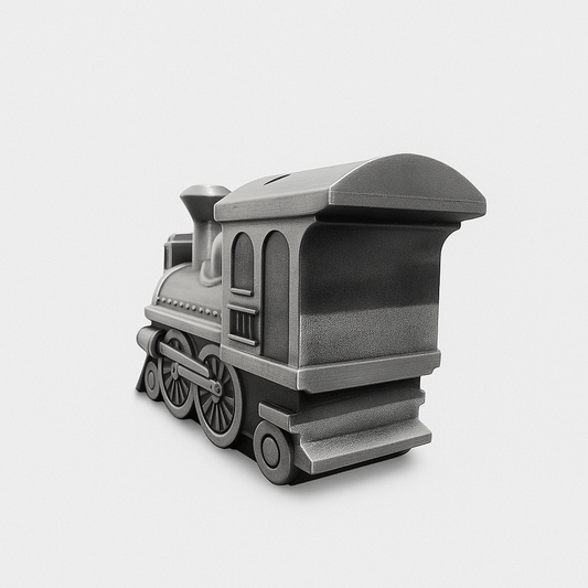 Engraved Vintage Train Coin Bank | Personalized Metal Engine Piggy Bank for Kids & Collectors