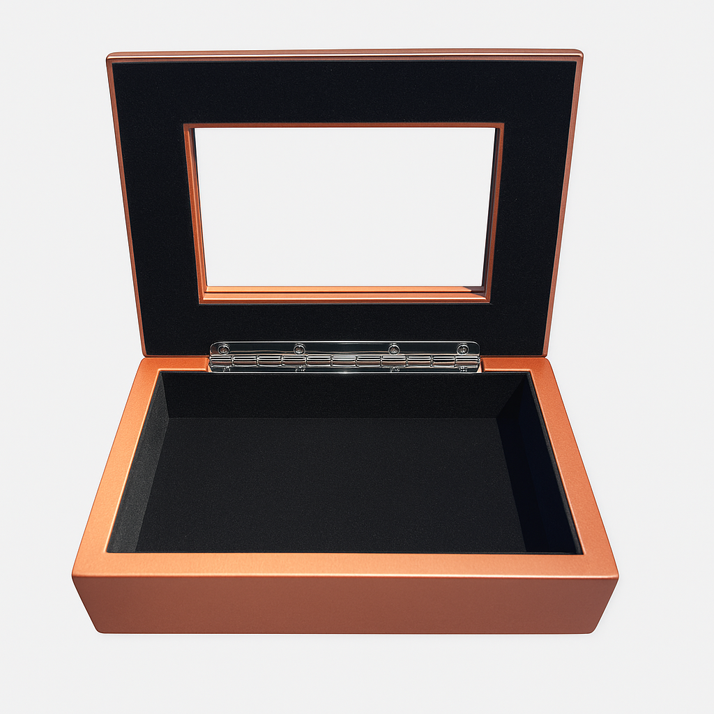 Engraved Jewelry Box – Elegant Wooden Keepsake with Silver Heart Design, Personalized Gift