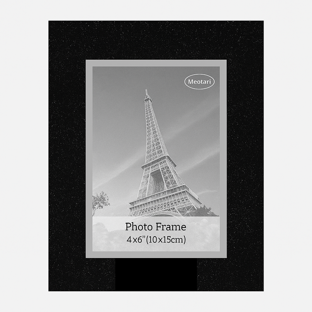 Black Glitter Glass Photo Frame – 4x6"