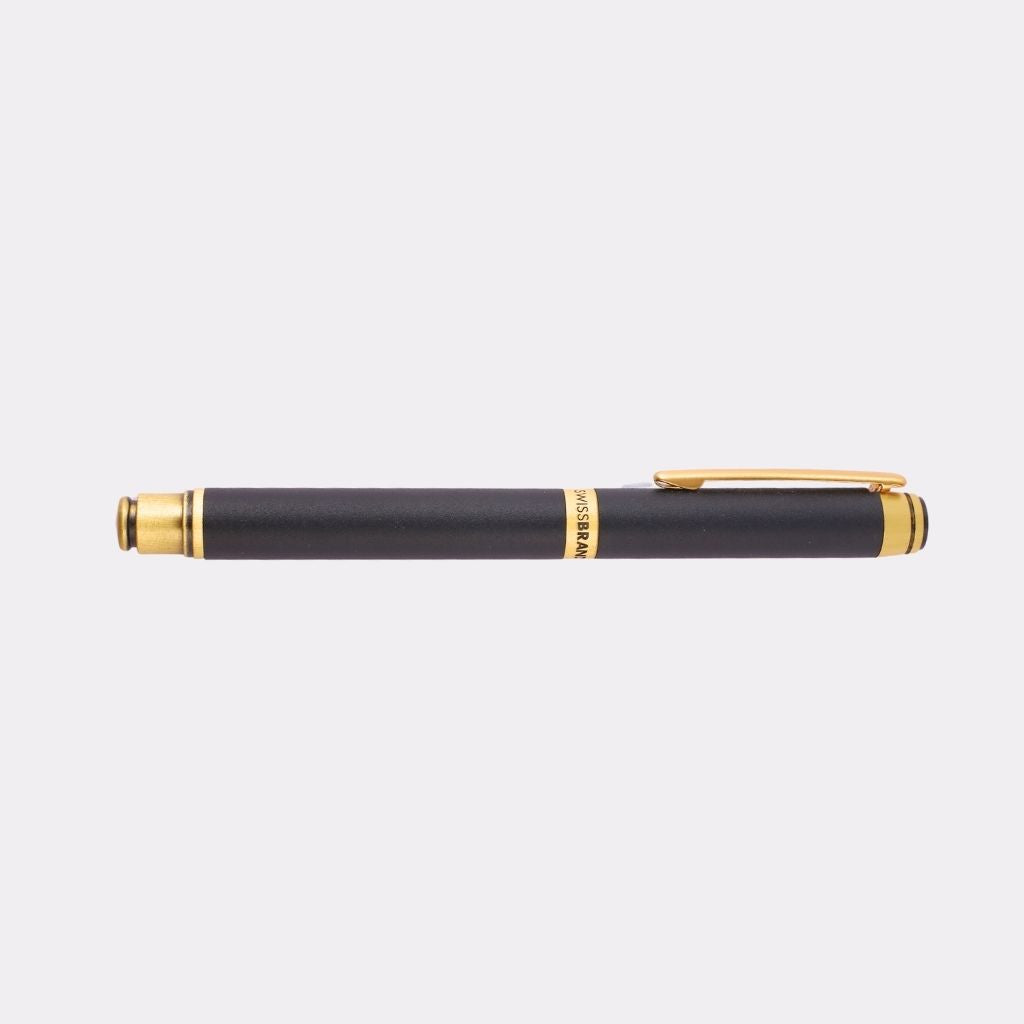 SwissBrand Black & Gold Executive Pen – Custom Engraved Gift