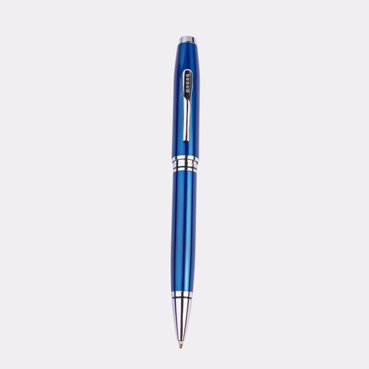 Engravable Cross Blue Ballpoint Pen – Luxury Gift Pen with Silver Accents & Branded Box for Corporate, Graduation & Personalized Gifting
