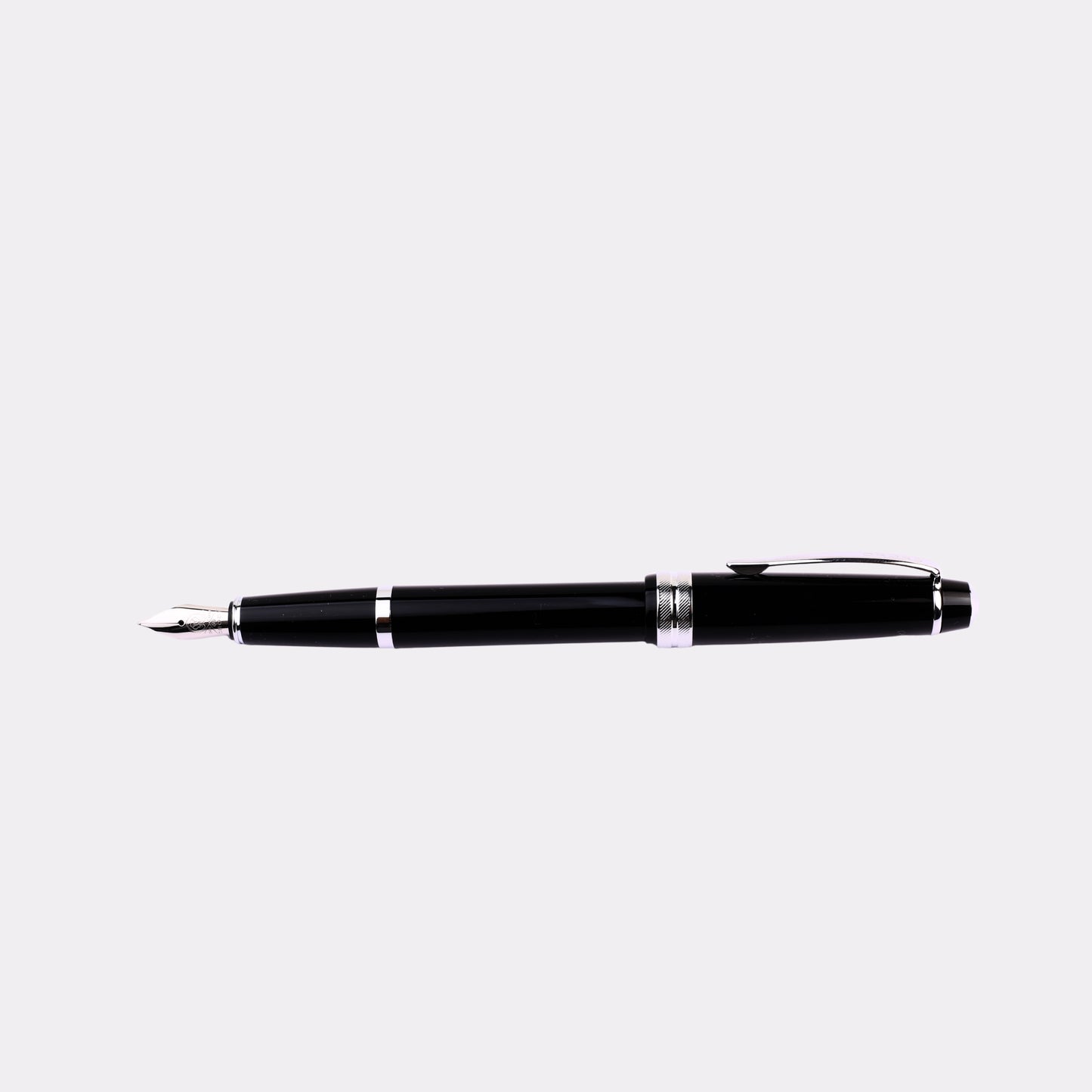Cross Engraved Fountain Pen – Custom Black Chrome Luxury Gift Pen in Branded Box