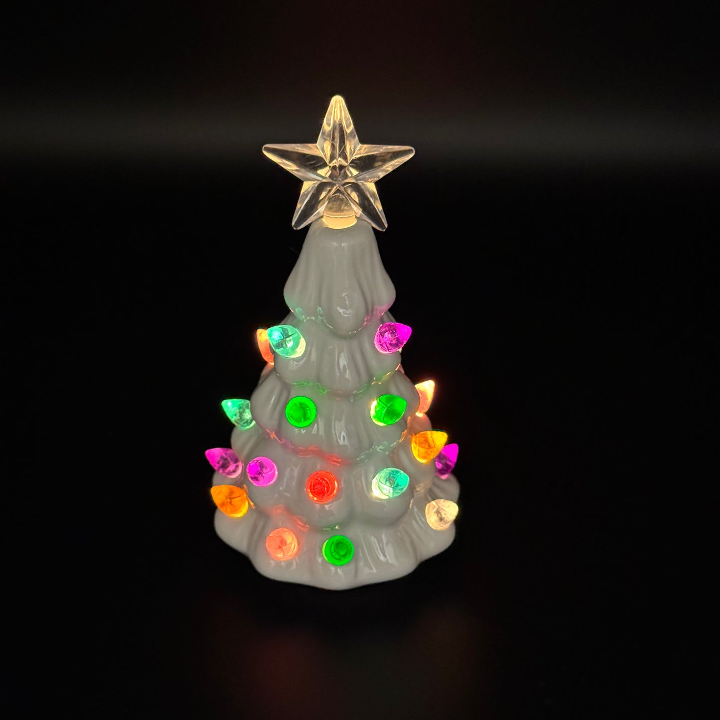 Christmas Gifts Canada – White Ceramic Christmas Tree with Multicolor Lights & Star | Personalized Christmas Gift | Custom Engraved Holiday Decoration | Unique White Christmas Decor 2025