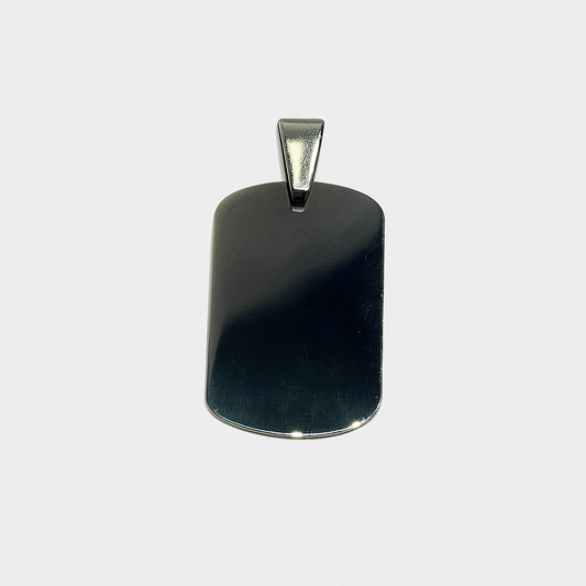 Engraved Black Stainless Steel Dog Tag Pendant