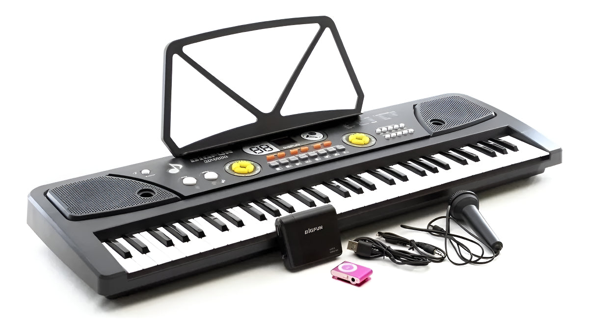 BIGFUN BF-730C 61-Key Electronic Keyboard Piano for Kids & Beginners | Portable Music Keyboard with Dual Speakers, USB/Headphone Jack | Best Price Canada $39.99