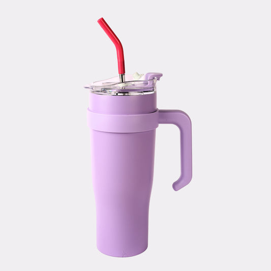 Best Personalized Purple Tumbler Gift Set in Canada – 3-Piece Stainless Steel Coffee Mugs with Straw, Lid & Custom Name Engraving