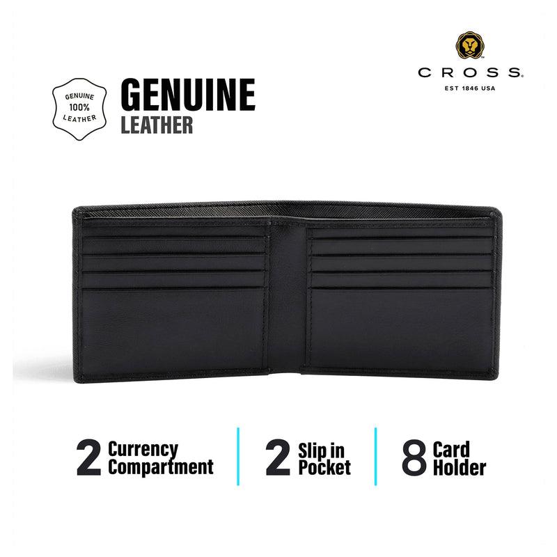 Cross Genuine Leather Black Wallet | Personalized Engraved Wallet Canada Engravables