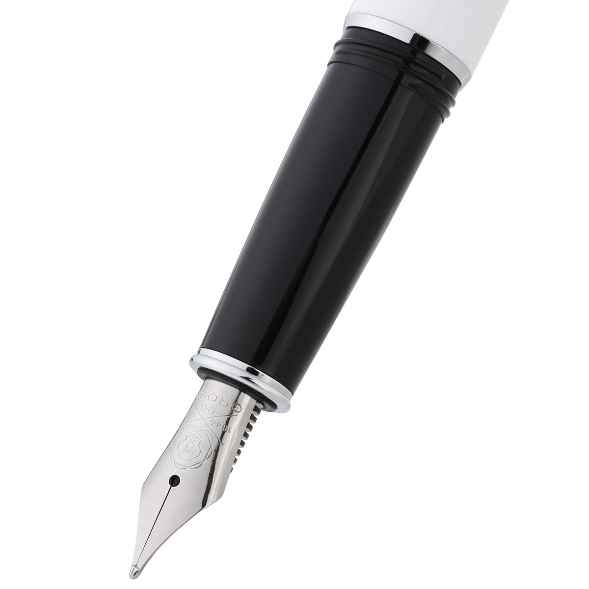 Cross Lume Porcelain White Fountain Pen with Polished Chrome – Personalized Gift Canada Engravables