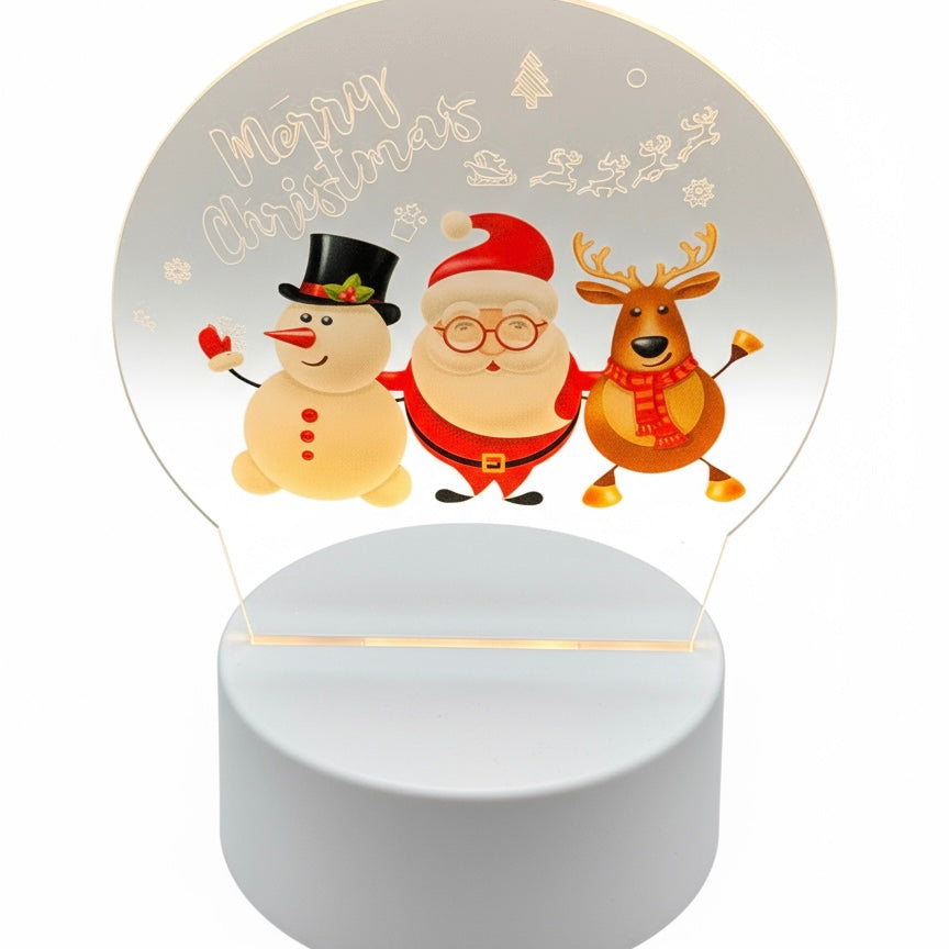 Christmas Gifts Canada – Custom Engraved LED Light Ornament | Personalized Santa Reindeer Acrylic Lamp | Unique Christmas Gift Ideas for Family, Friends, Couples & Kids