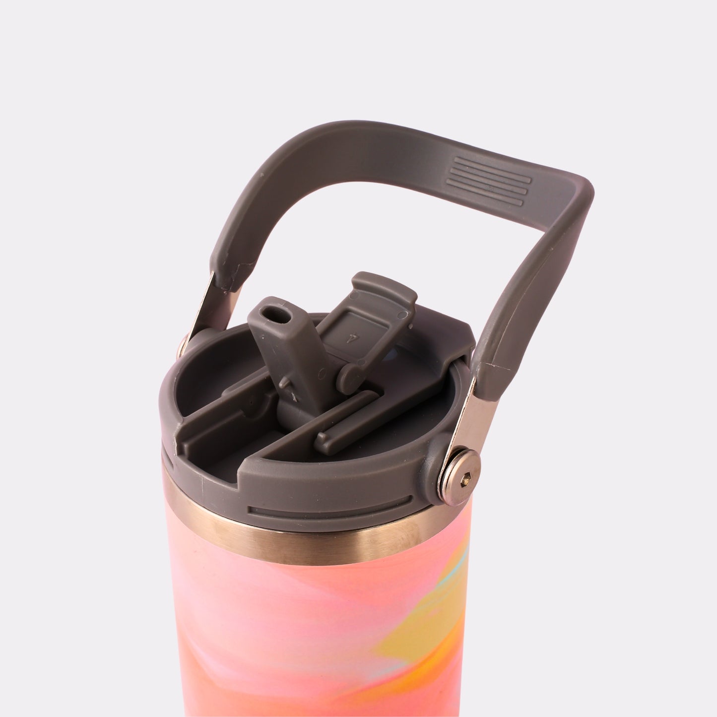 Custom Engraved Pink Pastel Tumbler – 40 oz Stainless Steel Insulated Bottle with Handle & Flip Lid