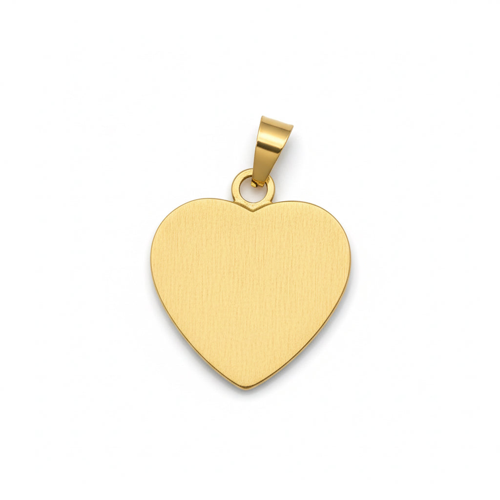 Personalized Gold Heart Pendant – Custom Engraved Stainless Steel