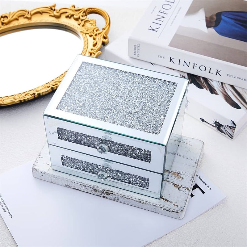 Christmas Gifts – Mirrored Jewelry Box with 2 Drawers | Elegant Jewelry Organizer & Gift for Her Canada Engravables