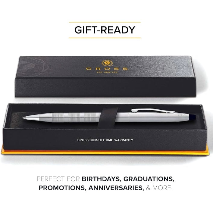 Cross Classic Century® Satin Chrome Ballpoint Pen – Personalized Engraved Gift Pen Engravables