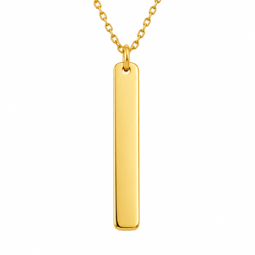 Personalized Gold Bar Necklace – Custom Engraved Name & Initial Necklace Engravables